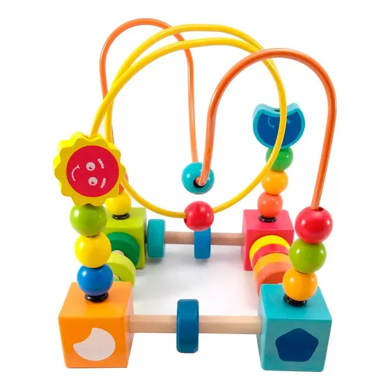 Laberinto Cubo Madera Didáctico Montessori cuentas Sensorial