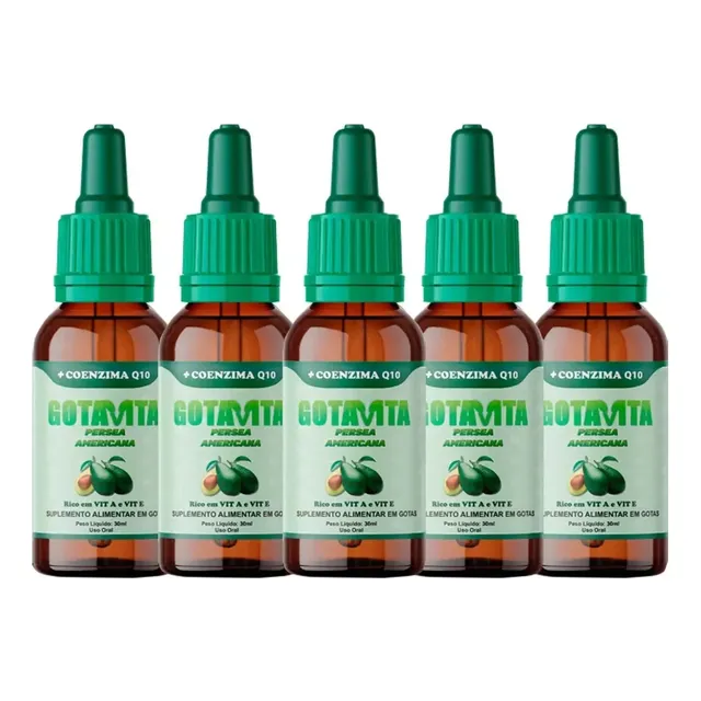 5x Óleo De Abacate Gotavita Original 30ml Com Nota Fiscal