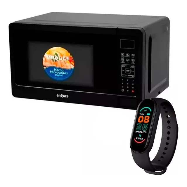 Microondas Digital Enxuta 3 Años Gtia Oficial + Smartwatch