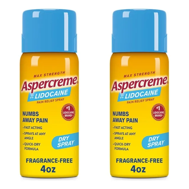 2 Pack Aspercreme Lidocaina Spray Para Dolor Muscular Usa