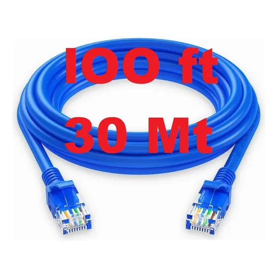 Cable Red Cat6a 100ft 30mt 10g Ethernet Patch Cord Rj45 550g