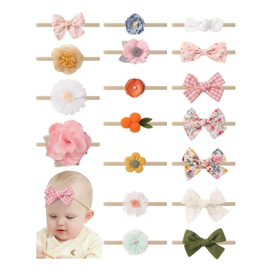 Doboi 18pcs Baby Girl Bands Com Arcos Baby Flower Baws Banda