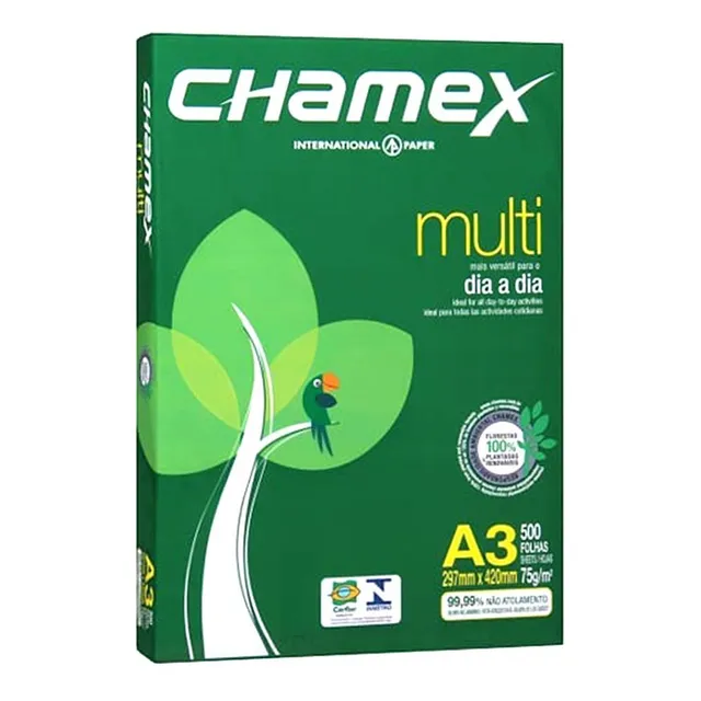 Resma Chamex A3 multifunción de 500 hojas de 75g color blanco por unidad