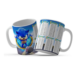 Taza De Cerámica 11oz Sonic Tablas De Multiplicar Taza De Cerámica 11oz Sonic Tablas De Multiplicar