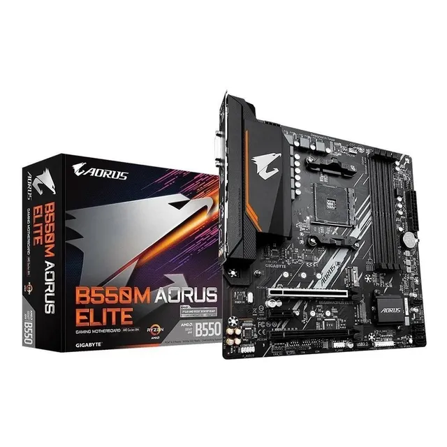 Placa Mae Gigabyte B550m Aorus Elite Am4 Ddr4 Hdmi Cor Preto
