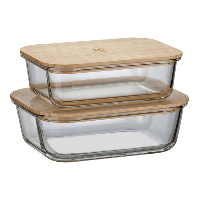 Kit 2 Potes Herméticos Refratários Tampa Bambu Electrolux Cor Transparente