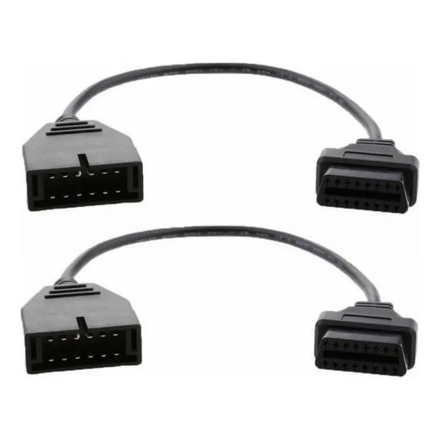 2×adaptador Conector Cable 12 Pin Obd1 A 16 Pin Coche