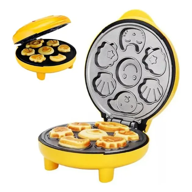 Maquina Mini Waffles Antiadherente 7 Diseños