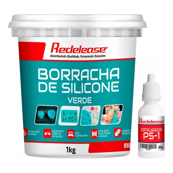 Caucho Verde De Silicona Para Moldes 1kg C/catalizador