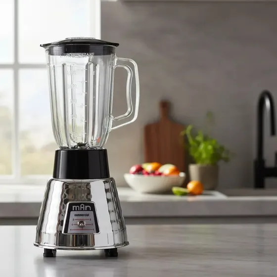 Licuadora Man 1.5L Vaso Vidrio 2 Velocidades 700W Acero Inoxidable