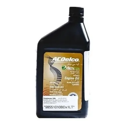 Lubricante Sintetico Acdelco 5w30 Dexos 1 Por Litro -  Tyt