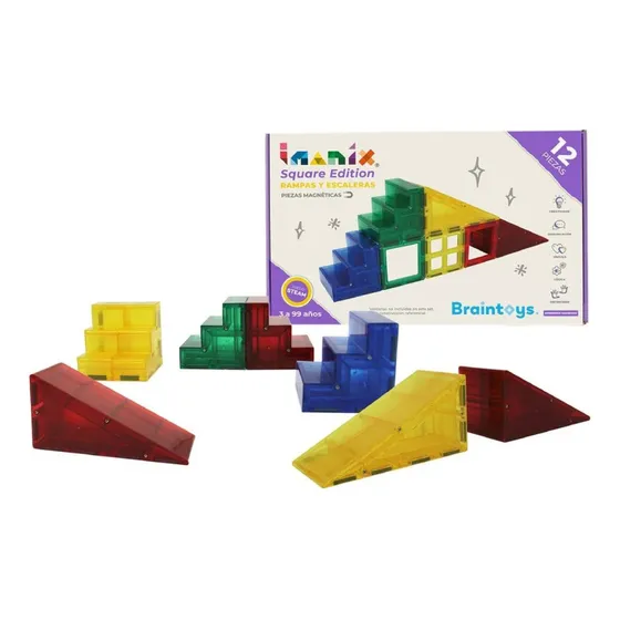 Imanix Square Edition Set Rampas Y Escaleras 12 Piezas