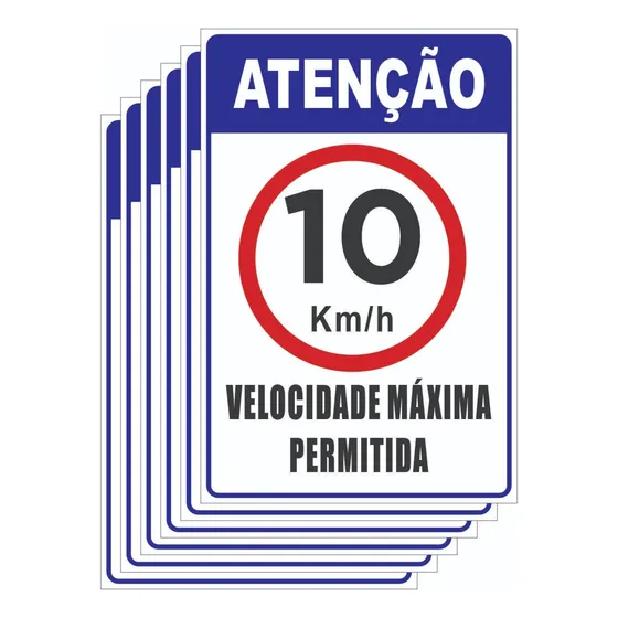 10 Placas Condomínio Velocidade Máxima 10 Km Em Alumínio