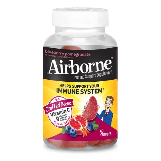 Airborne Gomitas Vitamina C 750mg Sabor Arándano Granada 63