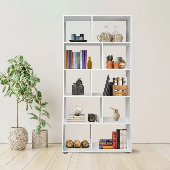 Diseños Modernos S.A. 6205 biblioteca 5 estantes cubo decorativa minimalista moderna color blanco