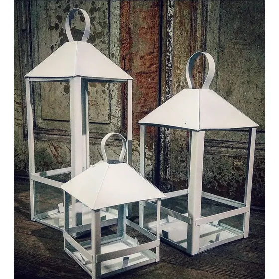 Set  X 3 Fanales Metal  Velas ! Farol Decoracion Int/ext.