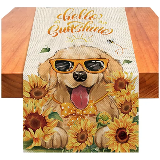 Golden Retriever Sunshine Camino Mesa 72  Largo Girasol Para