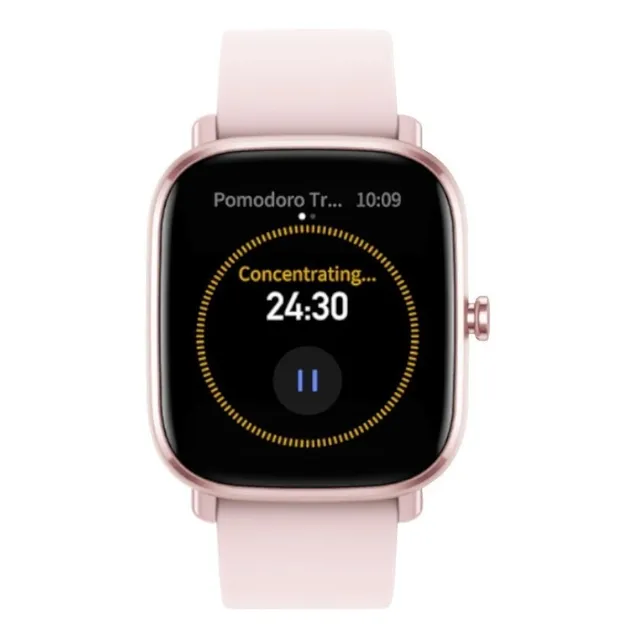 Smartwatch Amazfit Fashion GTS 2 Mini display de 1.55" con correa de silicona color flamingo pink y caja color pink