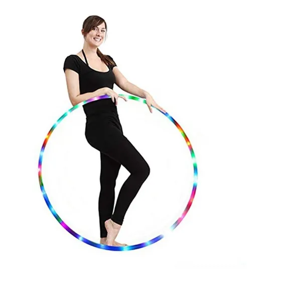 Luz Dobrável Led Hoop Hula Hoop Rgb Fitness Dance