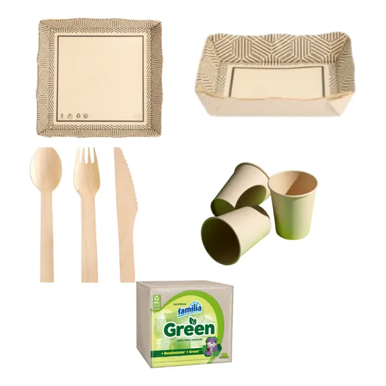 Kits Desechables Biodegradables - Fiestas - Eventos - Platos