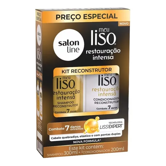 Kit Shampoo Cond Meu Liso Restauração Intensa - Salon Line