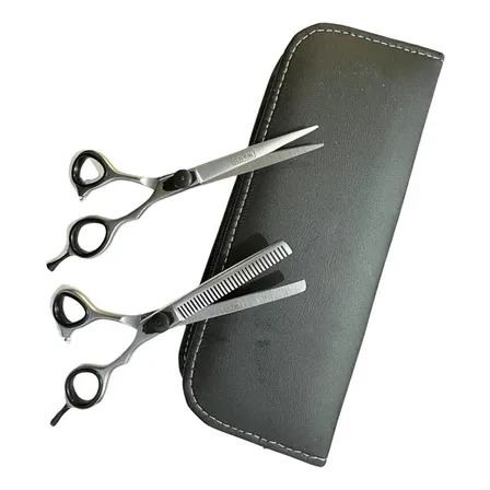 Set Tijeras Wahl Profesionales 6 Filo Navaja Y Esculpidora Color Plateado