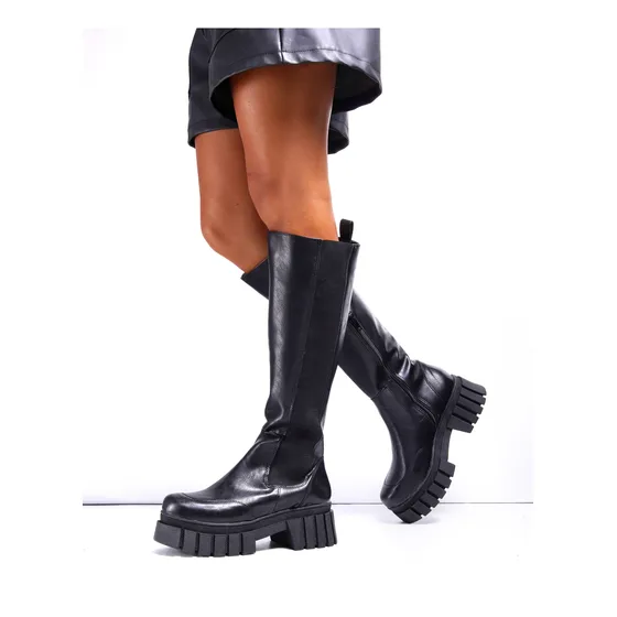 Botas Bucaneras Mujer Largas Con Taco Fino Zapatos Botinetas