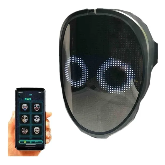 Bluetooth Rgb Light Up Led Máscara Diy Fiesta Halloween