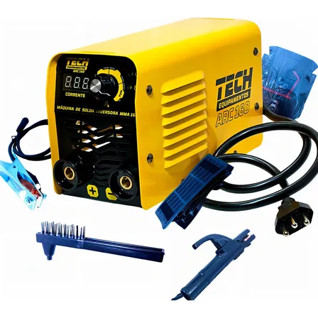 Máquina De Solda Tech Profissional 160a Inverter Cor Amarelo C/ Preto 220v
