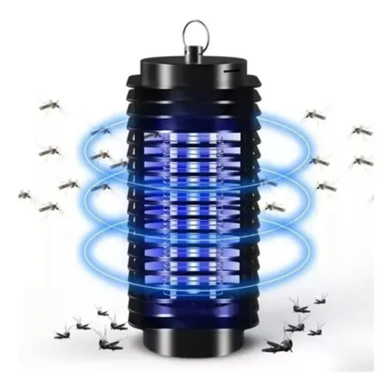 Lámpara Mata Zancudos Atrapa Moscas Insectos Sin Veneno Color Negro