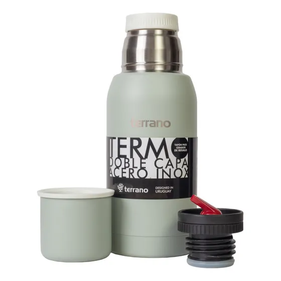 Termo Terrano 750ml Doble Tapon Oliva Flaber