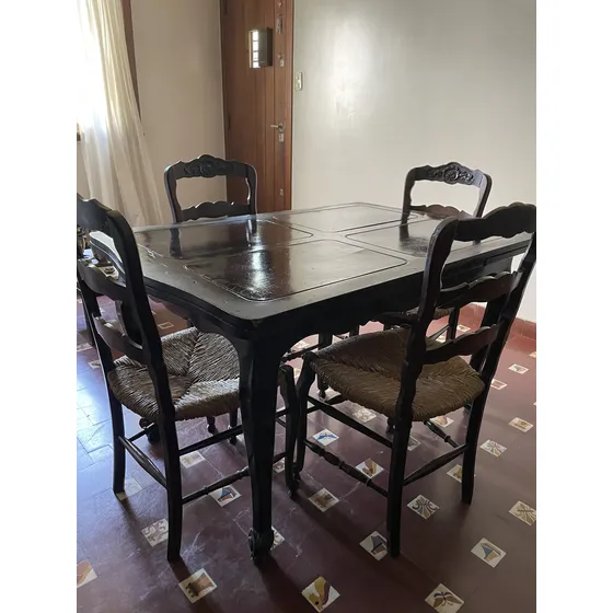 Mesa Extensible Provenzal Antigua + 4 Sillas Provenzal