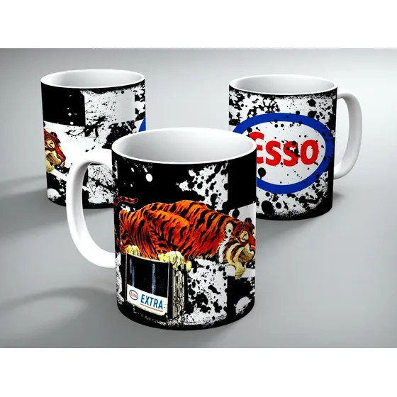 Taza De Ceramica Esso 2 Aceites Mecanicos Vintage