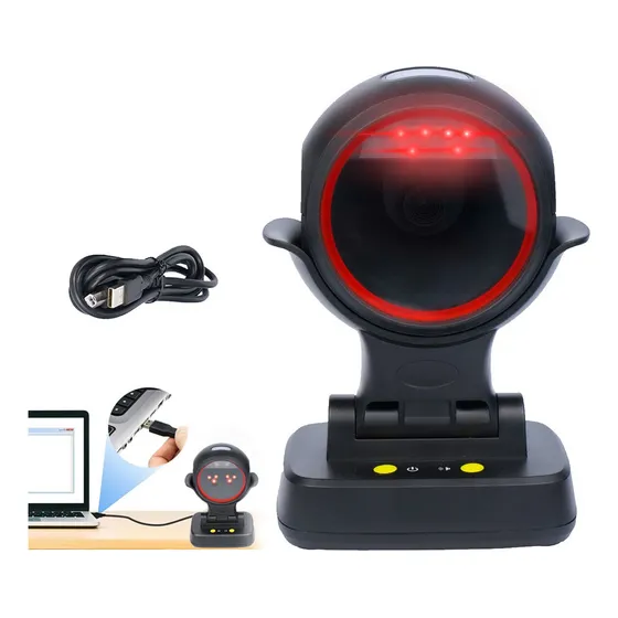 Lector Códigos De Barras Scanner Qr 1d/2d Con Usb Color Negro KC-8001