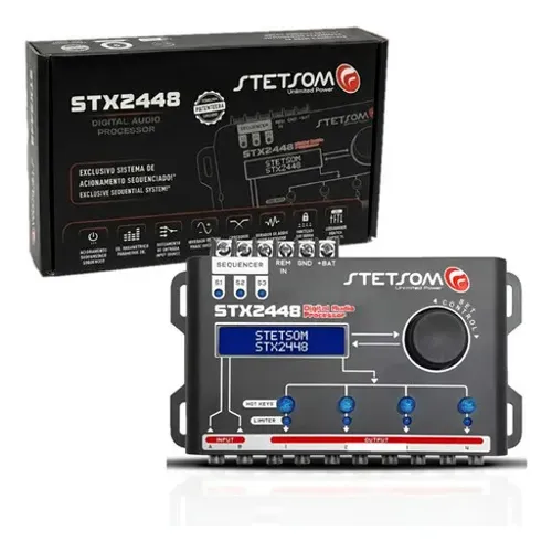 Processador De Audio Stetsom Stx2448 Com Sequenciador Cor Preto