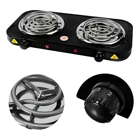 Fogão Fogareiro Elétrico Portátil 2 Bocas 2000w 110v Potente 127v