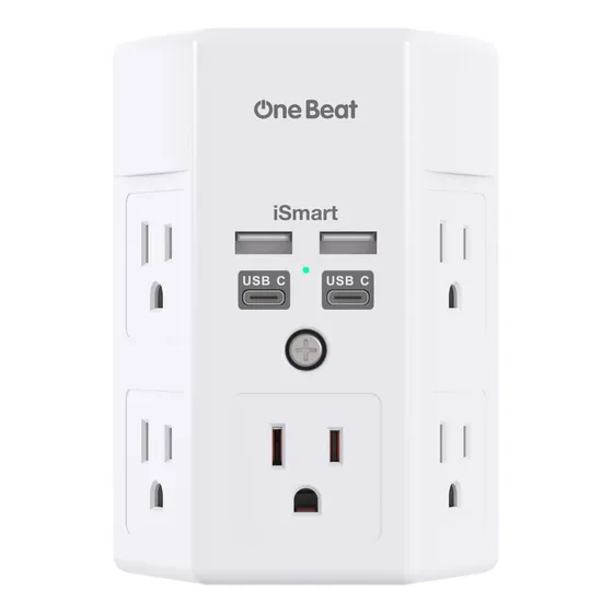 Regulador Multitoma Inteligente Usb + C Toma Corriente Pared