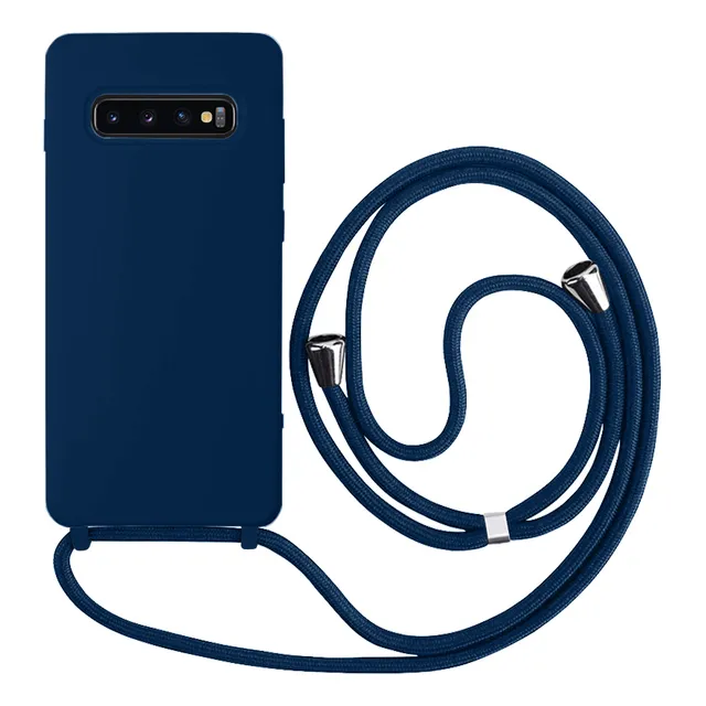Capa Silicone Com Alça Ajustável Para Samsung S - Azul