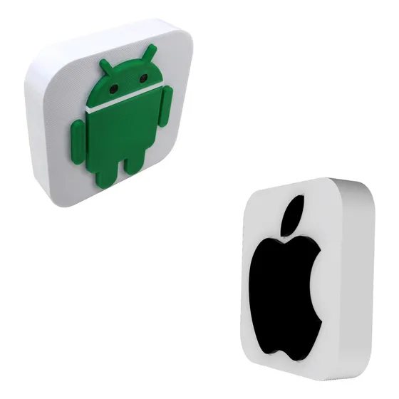 Kit Decoração Ícones Android E Apple Enfeite Escritório Loja