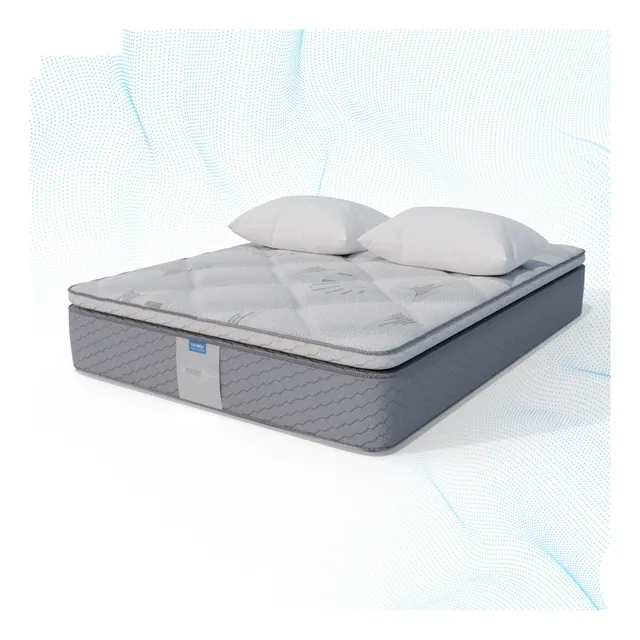 Colchón queen size Restonic tratamiento ortopédico Moon Care con espuma y resortes de alta densidad + 2 almohadas hipoalergénico
