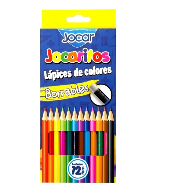 6 Colores Jocar Largo Borrable C/12 Pz