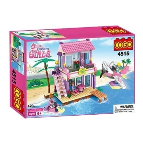 Juego Bloques Tipo Lego, Marca Cogo 423 Pzs Casa De Playa