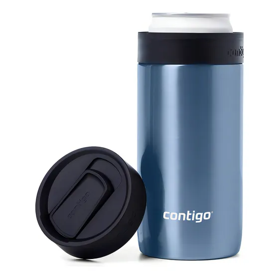 Termo Contigo Vaso Enfriador Acero Inoxidab Agua Latas 354ml Color Azul River North 2 en 1