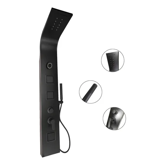 Ccol Torre Ducha RO-140A negra mate 146x22cm