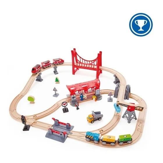Pista Tren Circuito Ciudad Juego Juguete Hape Madera Trenes