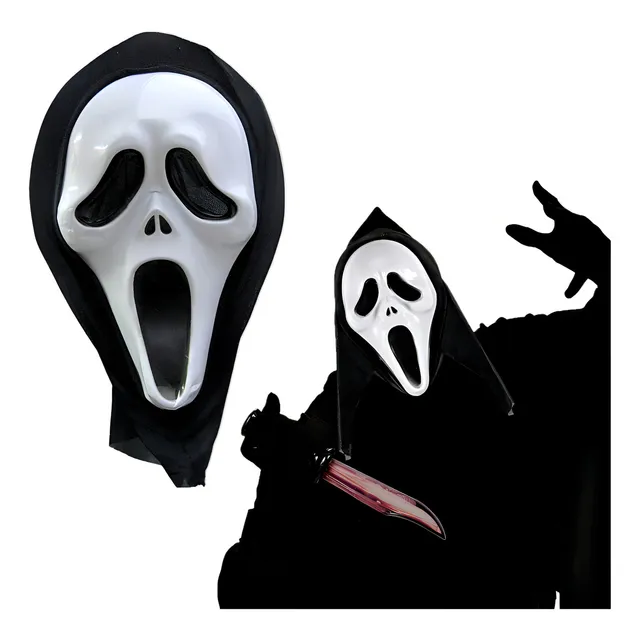 Mascara La Muerte Scary Movie Ghost Face Halloween Negro Color Negro Con Blanco