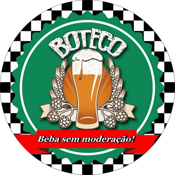 40 Adesivos Boteco 3cm Envio Imediato
