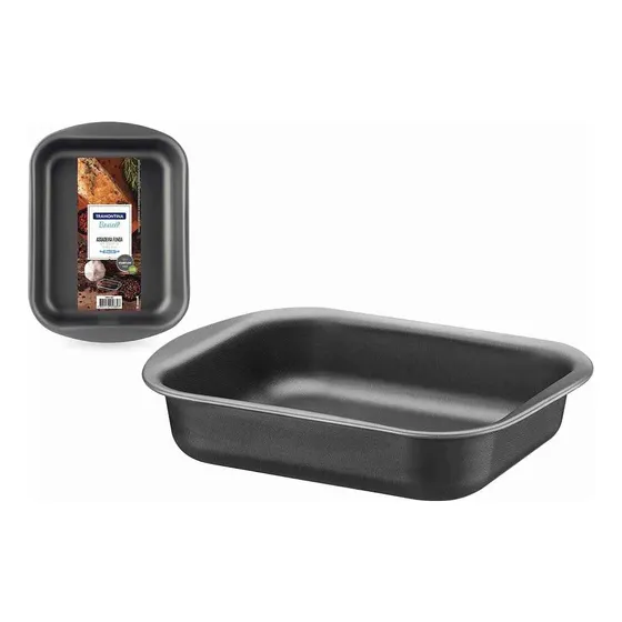 Asadera Fuente Rasa Teflon Tramontina 34 Cm Horno Antiadher Color Grafito