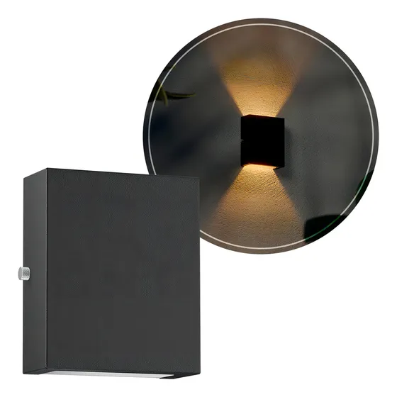 Arandela Externa Slim Preto em Alumínio Luminária Minimalista de Parede Muro 10x12x4cm MF143 Mega Forte Iluminação
