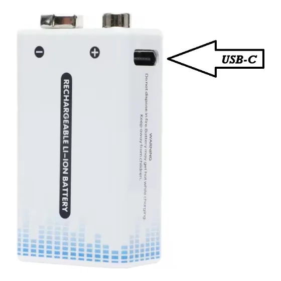Batería Pila Recargable 9v Usb-c Li-on, +1000 Recargas